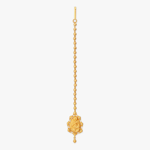 Ornate Swirl Gold Maang Tikka