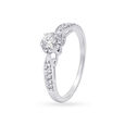 Scintillating 18 Karat White Gold And Diamond Finger Ring,,hi-res image number null