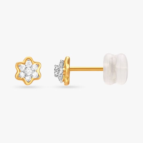 Lovely Florals Diamond Stud Earrings