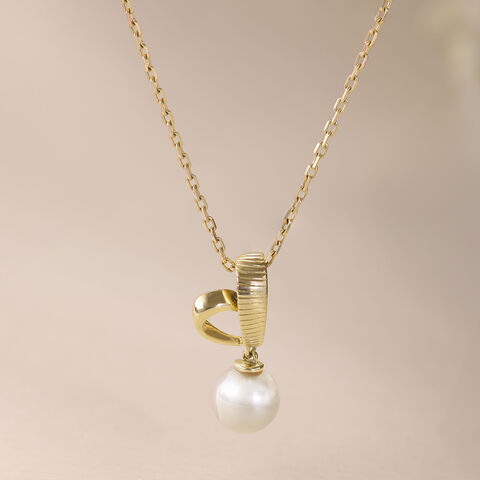 Ribbon Kiss Gold Pendant