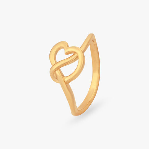 Knotted Heart Gold Ring