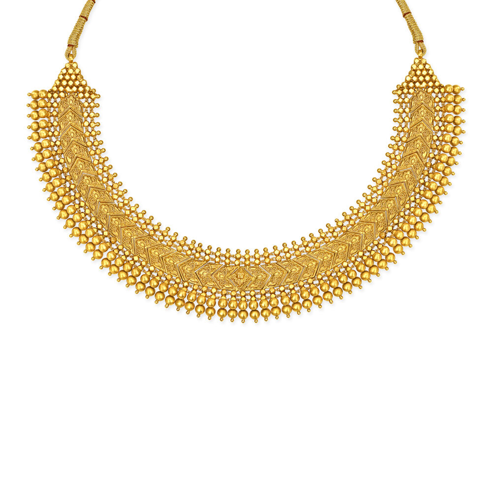 Majestic 22 Karat Yellow Gold Beaded Choker Necklace