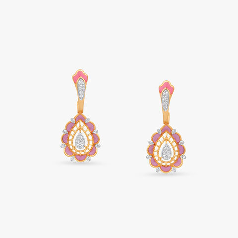 Blushing Petal Diamond Drop Earrings