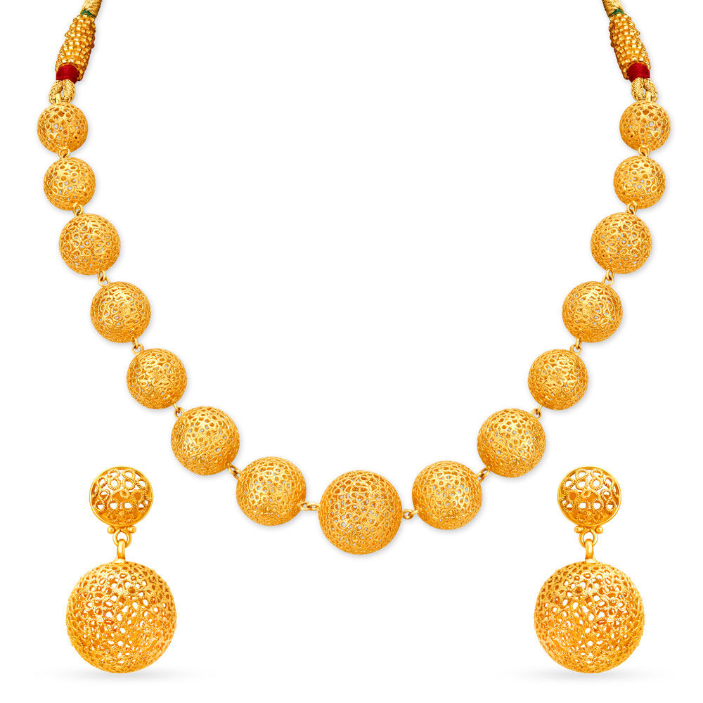 Lovely Design Glittering Design Gold Plated Necklace Set For Women - Style  A366 – Soni Fashion®