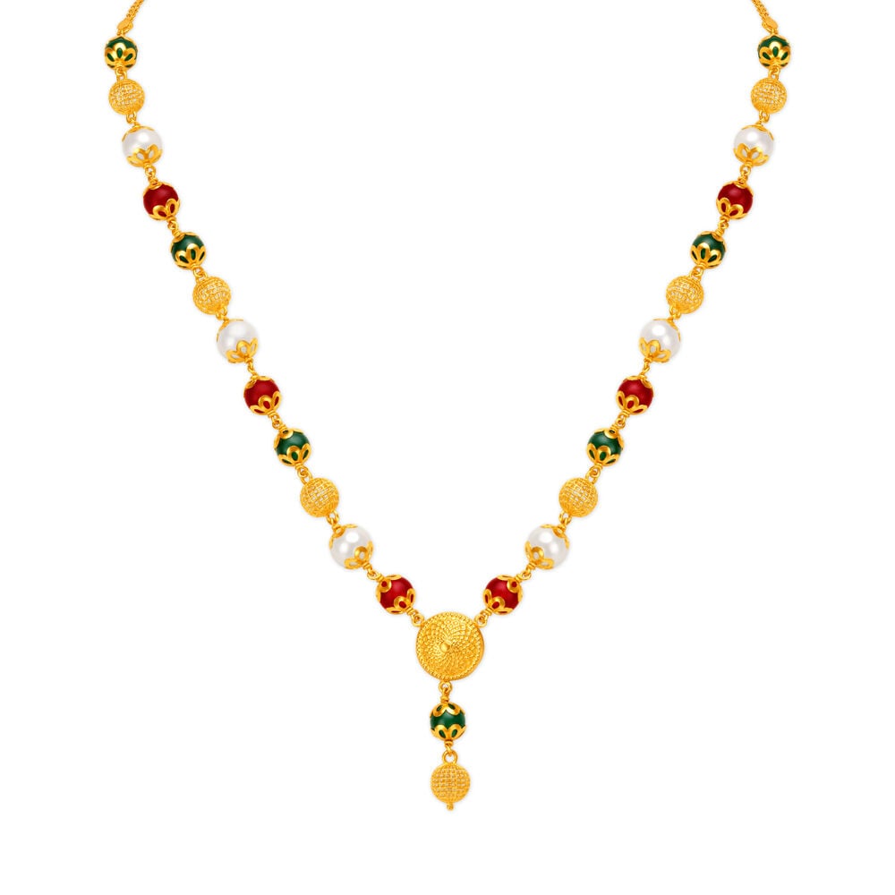 Gold beads cheap chains tanishq