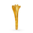 Eccentric Yellow Gold Beaded Finger Ring,,hi-res image number null