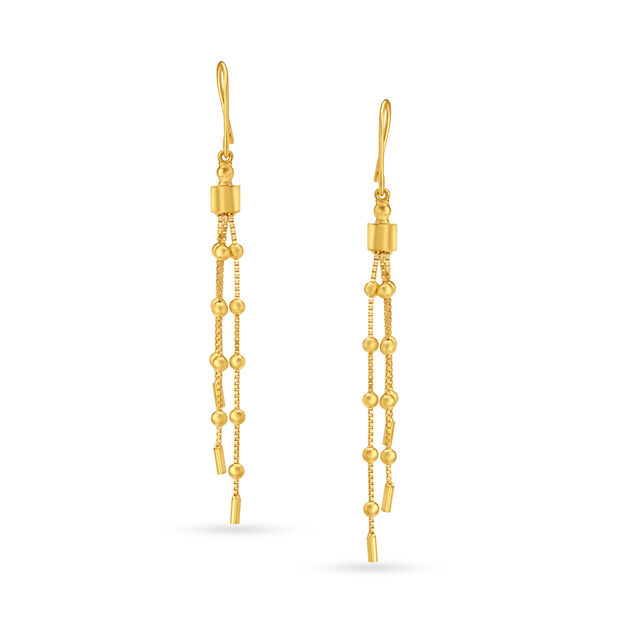 Tassel Gold Hoop Earrings,,hi-res image number null