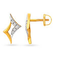 Contemporary Gold and Diamond Stud Earrings,,hi-res image number null