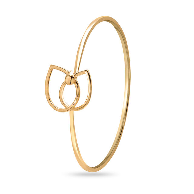 14 KT Yellow Gold Interwoven Elegance Bangle,,hi-res image number null