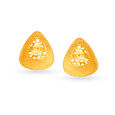 Textured Jali Work Teardrop Gold Stud Earrings,,hi-res image number null