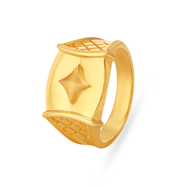 Radiating Star Gold Finger Ring For Men,,hi-res image number null