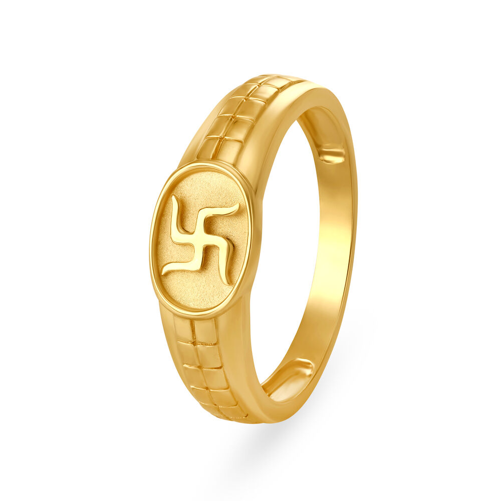 1 gram gold plated swastik attention-getting design ring for men - – Soni  Fashion®