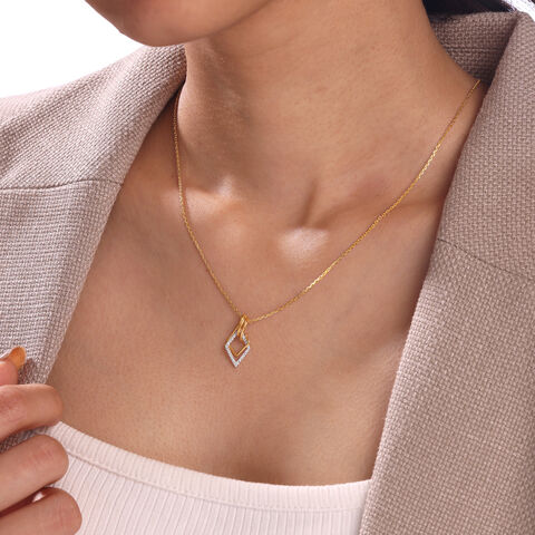 Geometric Charm Gold & Diamond Pendant
