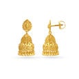 Traditional Yellow Gold Filigree Jhumkas,,hi-res image number null