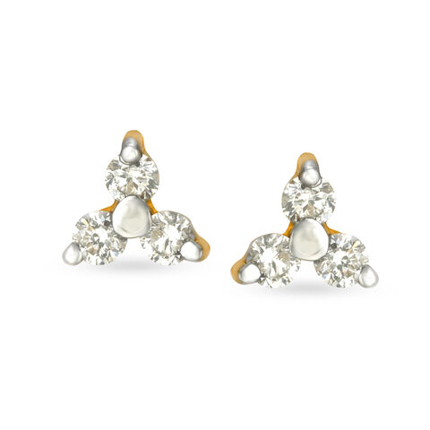 Contemporary Multi Diamond Stud Earrings