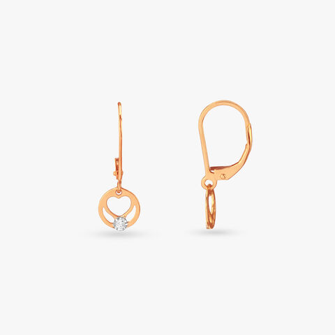 Little Hearts Diamond Hoop Earrings for Kids