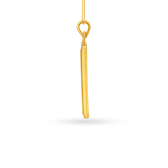 Gripping Rectangular Gold Pendant For Men,,hi-res image number null