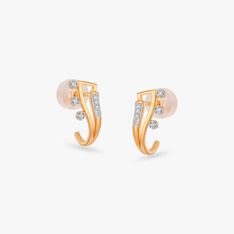 Linear Spark Diamond Hoop Earrings