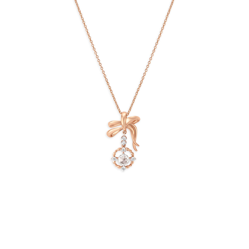 Knot inspired 14KT Rose Gold Pendant with Chain