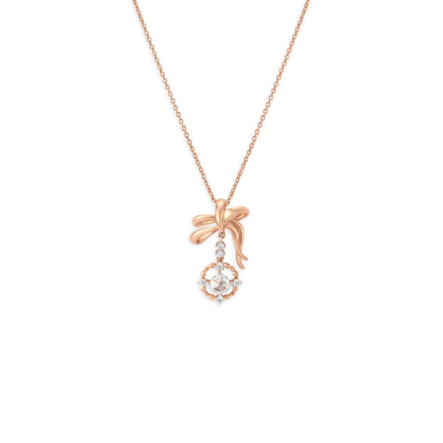 Knot-inspired 14kt Rose Gold Pendant with Chain,,hi-res image number null