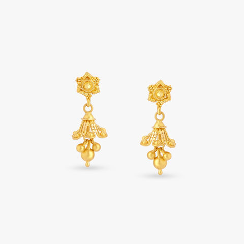 Tiny Tassels Gold Jumka Earrings for Kids