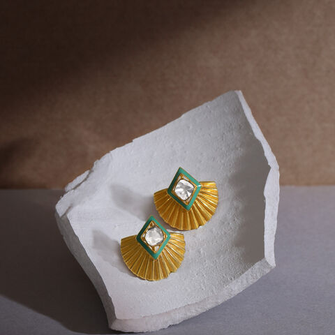 Japanese Fan Stud Earrings