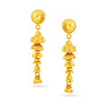 Delightful 22 Karat Yellow Gold Bell Motif Drop Earrings,,hi-res image number null