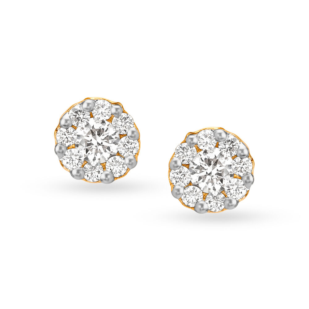 925 Sterling Silver Diamond Chip Cluster Stud Earrings 32 Grams EAR4448   eBay