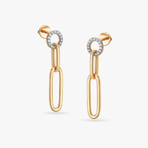 Enchanted Moon Diamond Drop Earrings