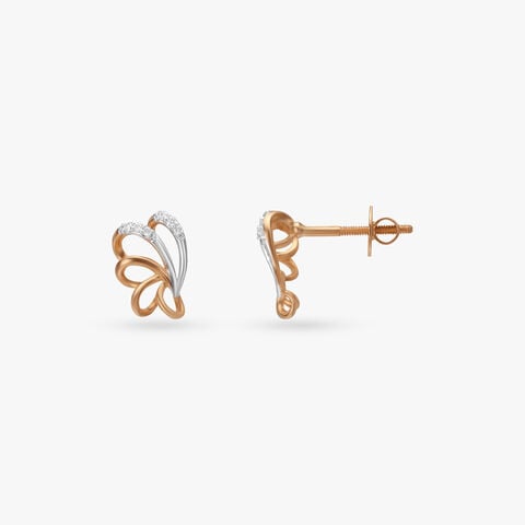 Soft Swirl Diamond Stud Earrings