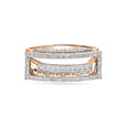 14 KT Stately Diamond Studded Rose Gold Ring,,hi-res image number null