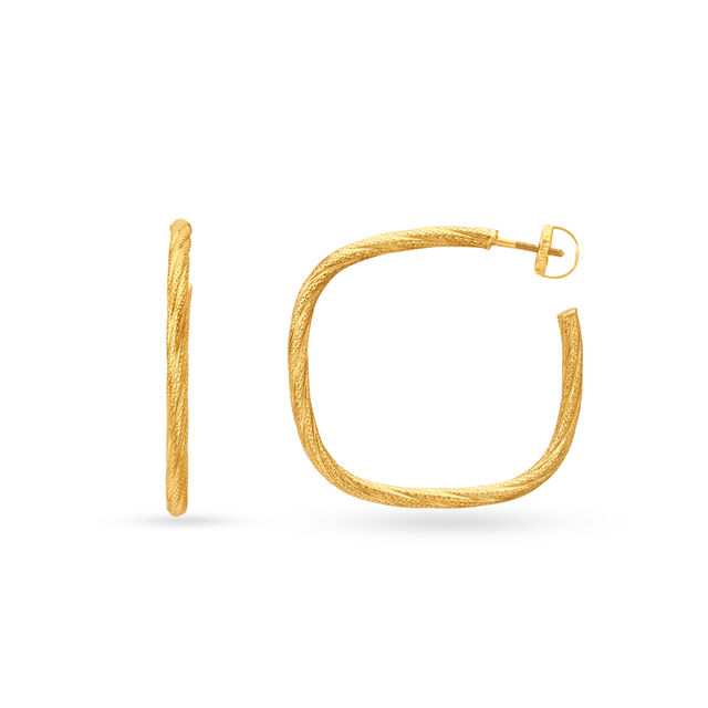 Eclectic Square Gold Hoop Earrings,,hi-res image number null