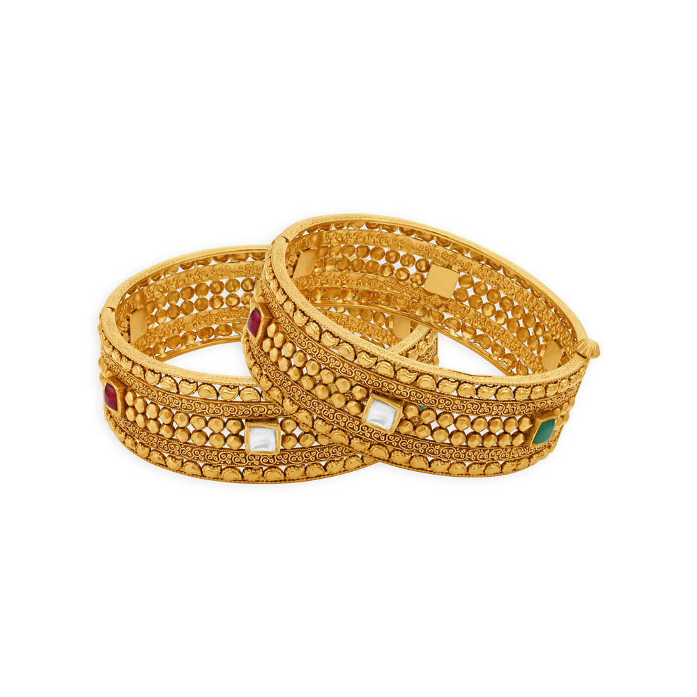 Ornate Gold Bangles for the Marwari Bride Tanishq Online Store
