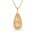 Striking Floral Mesh Gold Pendant,,hi-res image number null