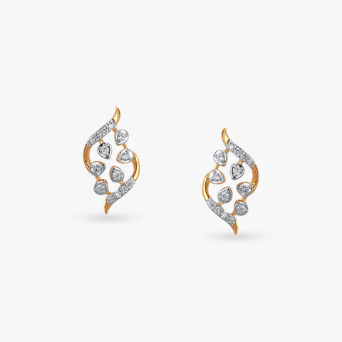Graceful Curves Diamond Stud Earrings