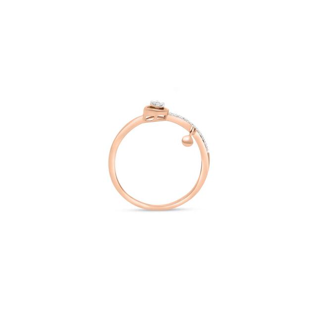 14 KT Rose Gold Magical Diamond Ring with Charm,,hi-res image number null