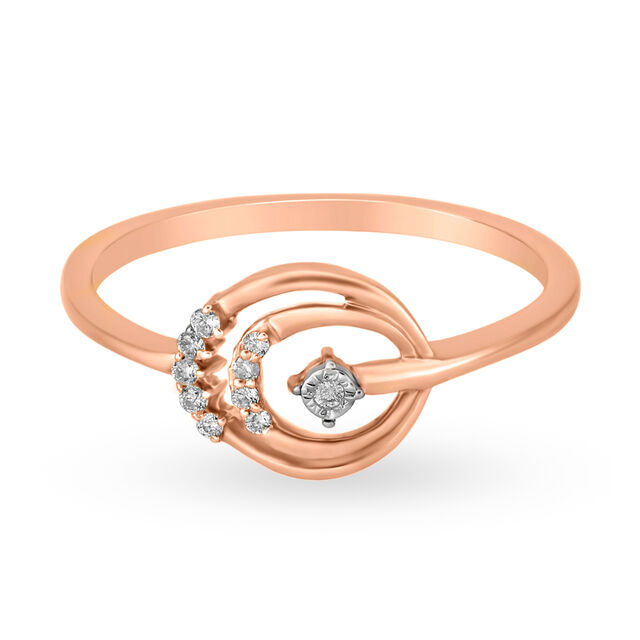 Harmonious 18 Karat Rose Gold And Diamond Finger Ring,,hi-res image number null