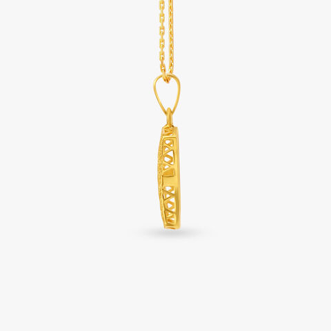 Heart-Enamel Gold Pendant