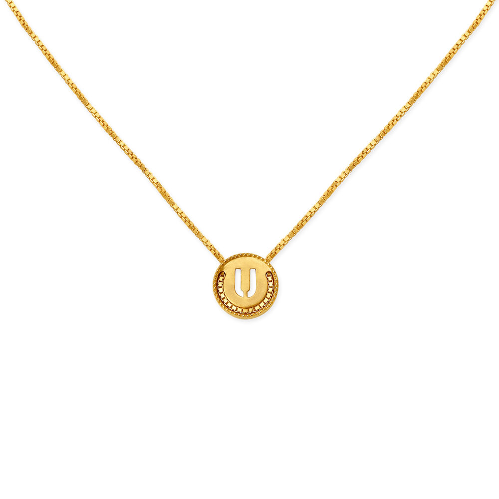 U letter shop gold pendant
