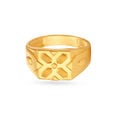 Line And Cross Pattern Gold Finger Ring For Men,,hi-res image number null