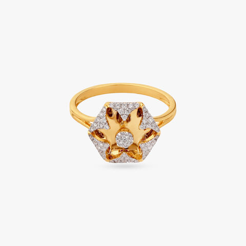 Floral Halo Diamond Ring