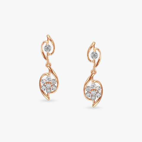 Curve Whisper Diamond Drop Earrings