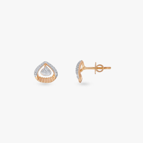 Dew Crest Diamond Stud Earrings