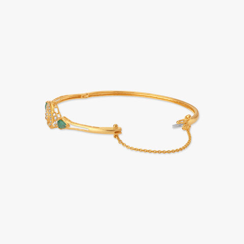Enchanted Glow Open Polki Gold Bangle