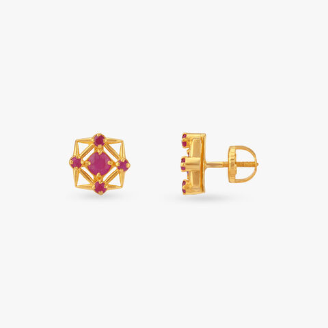 Modern Frame Stud Earrings
