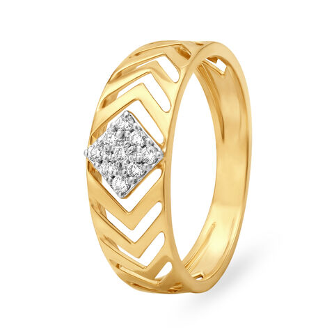 Luxurious 18 Karat Yellow Gold And Diamond Finger Ring