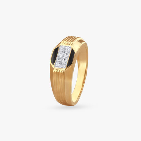Radiant Panel Diamond Finger Ring for Men