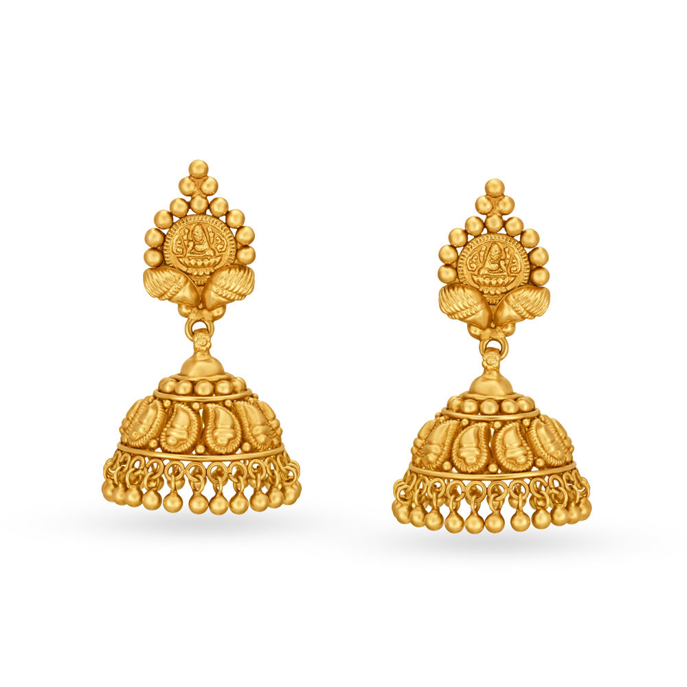 Tanishq antique top gold earrings