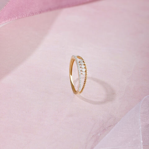 Radiant Duo Gold & Diamond Finger Ring