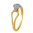 14KT Yellow Gold Diamond Finger Ring With Paisley Design,,hi-res image number null